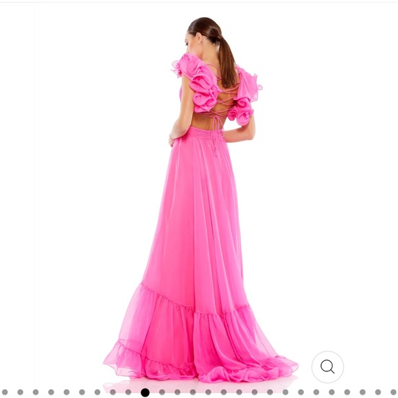 Jovani Pink Ruffle Chiffon Gown - Picture 2 of 5